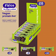imageFizico, Pachet mixt cu 28 batoane proteice vegane, fara zaharuri adaugate, cu indulcitori naturali, 28x40g
